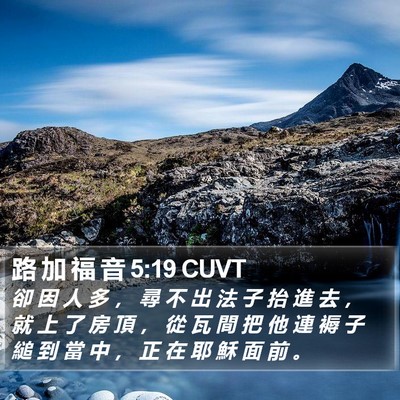 路 加 福 音 5:19 CUVT Bible Verse Image