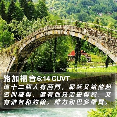路 加 福 音 6:14 CUVT Bible Verse Image