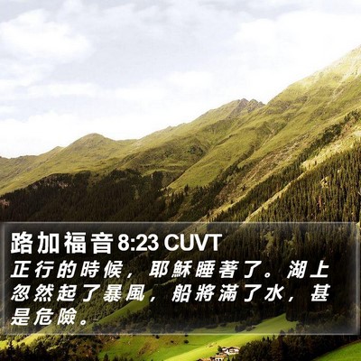 路 加 福 音 8:23 CUVT Bible Verse Image