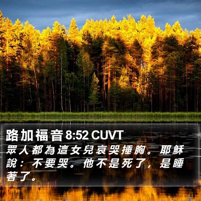 路 加 福 音 8:52 CUVT Bible Verse Image