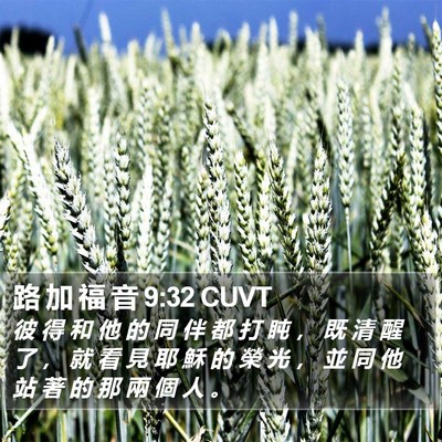路 加 福 音 9:32 CUVT Bible Verse Image