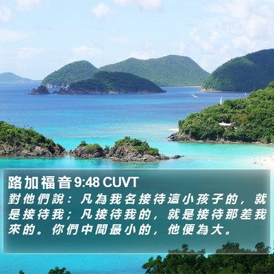 路 加 福 音 9:48 CUVT Bible Verse Image