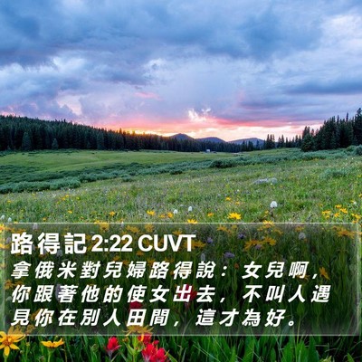 路 得 記 2:22 CUVT Bible Verse Image