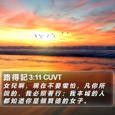 路 得 記 3:11 CUVT Bible Verse Image