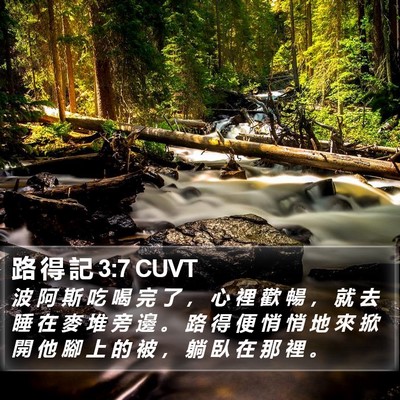 路 得 記 3:7 CUVT Bible Verse Image