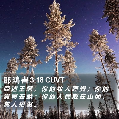 那 鴻 書 3:18 CUVT Bible Verse Image