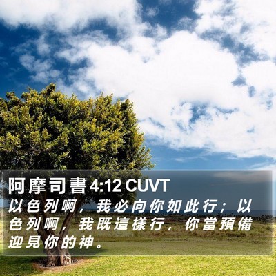 阿 摩 司 書 4:12 CUVT Bible Verse Image