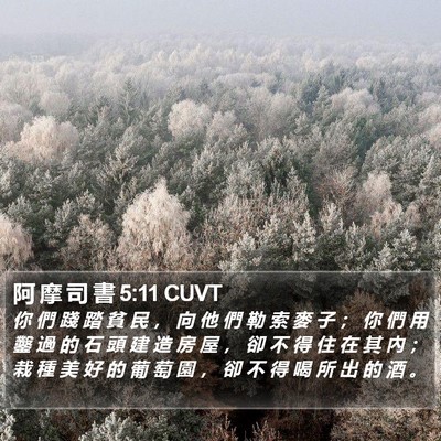 阿 摩 司 書 5:11 CUVT Bible Verse Image