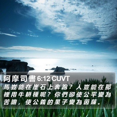 阿 摩 司 書 6:12 CUVT Bible Verse Image