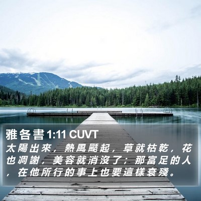 雅 各 書 1:11 CUVT Bible Verse Image