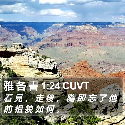 雅 各 書 1:24 CUVT Bible Verse Image