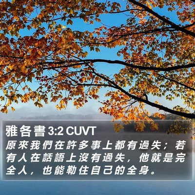 雅 各 書 3:2 CUVT Bible Verse Image