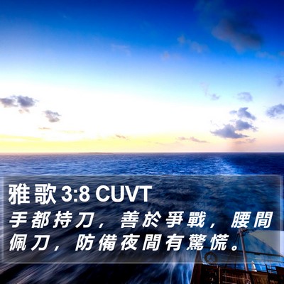 雅 歌 3:8 CUVT Bible Verse Image