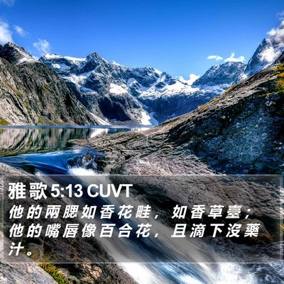 雅 歌 5:13 CUVT Bible Verse Image