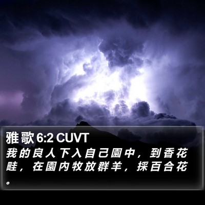 雅 歌 6:2 CUVT Bible Verse Image