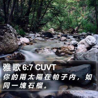 雅 歌 6:7 CUVT Bible Verse Image