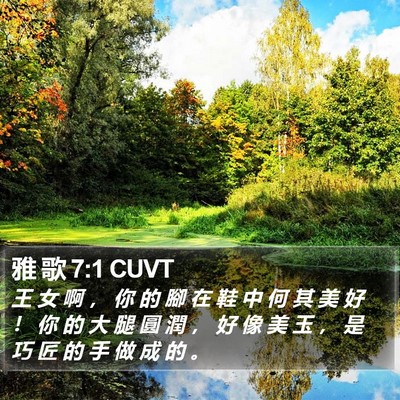 雅 歌 7:1 CUVT Bible Verse Image