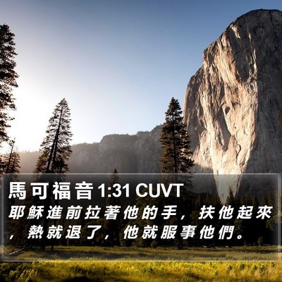 馬 可 福 音 1:31 CUVT Bible Verse Image