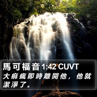 馬 可 福 音 1:42 CUVT Bible Verse Image