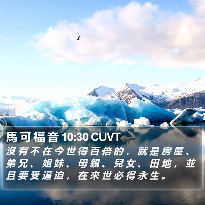 馬 可 福 音 10:30 CUVT Bible Verse Image