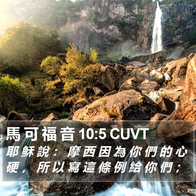 馬 可 福 音 10:5 CUVT Bible Verse Image