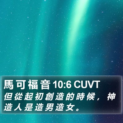 馬 可 福 音 10:6 CUVT Bible Verse Image