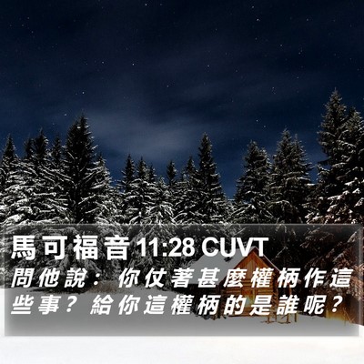 馬 可 福 音 11:28 CUVT Bible Verse Image