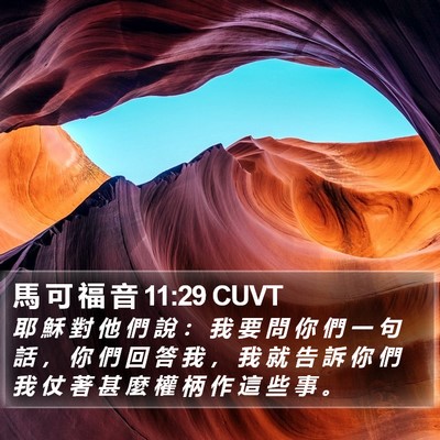 馬 可 福 音 11:29 CUVT Bible Verse Image