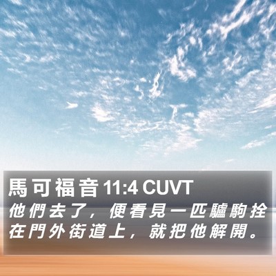 馬 可 福 音 11:4 CUVT Bible Verse Image