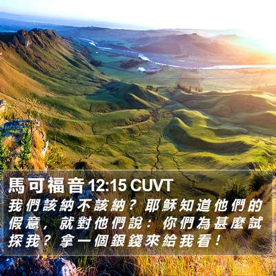 馬 可 福 音 12:15 CUVT Bible Verse Image