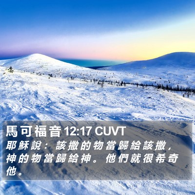 馬 可 福 音 12:17 CUVT Bible Verse Image