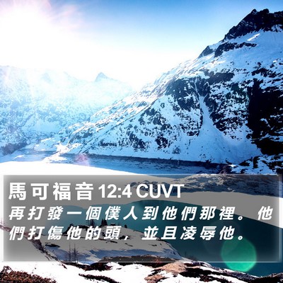 馬 可 福 音 12:4 CUVT Bible Verse Image