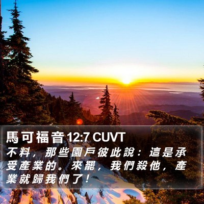 馬 可 福 音 12:7 CUVT Bible Verse Image
