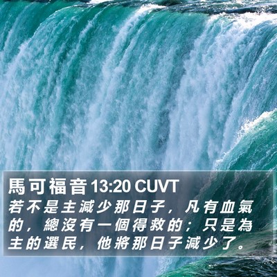 馬 可 福 音 13:20 CUVT Bible Verse Image