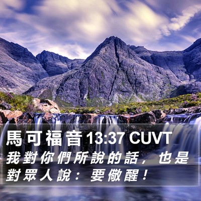 馬 可 福 音 13:37 CUVT Bible Verse Image
