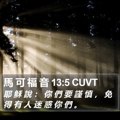 馬 可 福 音 13:5 CUVT Bible Verse Image