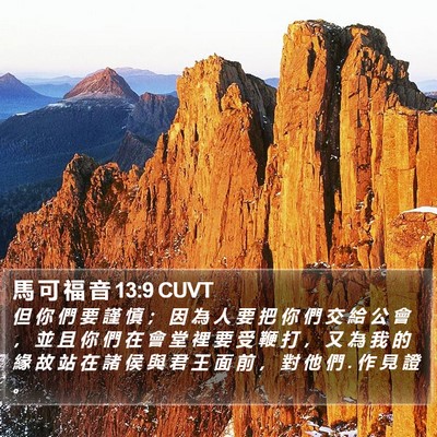 馬 可 福 音 13:9 CUVT Bible Verse Image