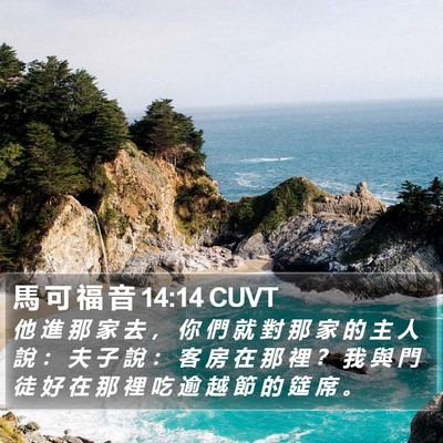 馬 可 福 音 14:14 CUVT Bible Verse Image