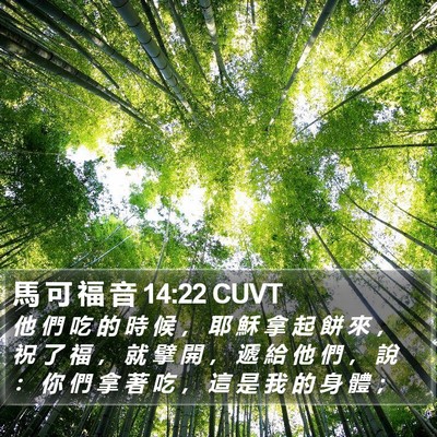 馬 可 福 音 14:22 CUVT Bible Verse Image