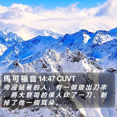 馬 可 福 音 14:47 CUVT Bible Verse Image