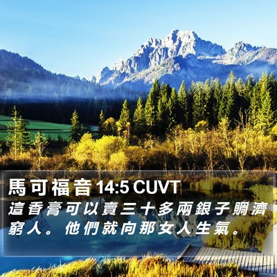 馬 可 福 音 14:5 CUVT Bible Verse Image