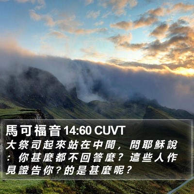 馬 可 福 音 14:60 CUVT Bible Verse Image