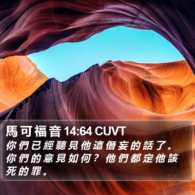 馬 可 福 音 14:64 CUVT Bible Verse Image