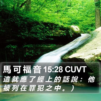 馬 可 福 音 15:28 CUVT Bible Verse Image