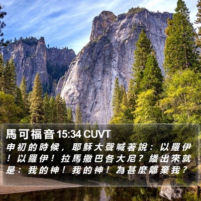 馬 可 福 音 15:34 CUVT Bible Verse Image