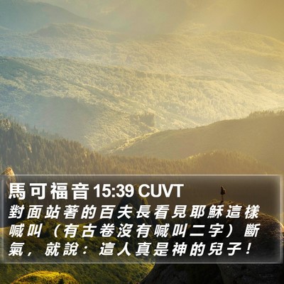 馬 可 福 音 15:39 CUVT Bible Verse Image