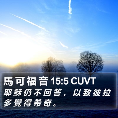 馬 可 福 音 15:5 CUVT Bible Verse Image