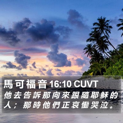 馬 可 福 音 16:10 CUVT Bible Verse Image