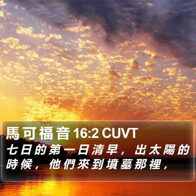 馬 可 福 音 16:2 CUVT Bible Verse Image