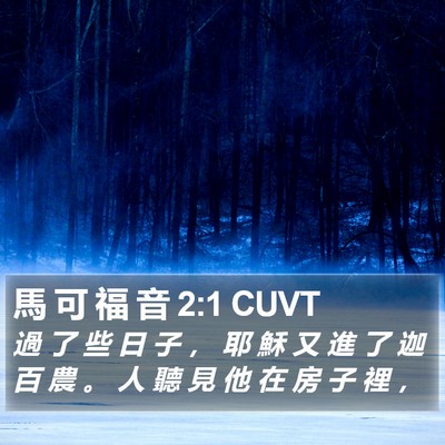 馬 可 福 音 2:1 CUVT Bible Verse Image